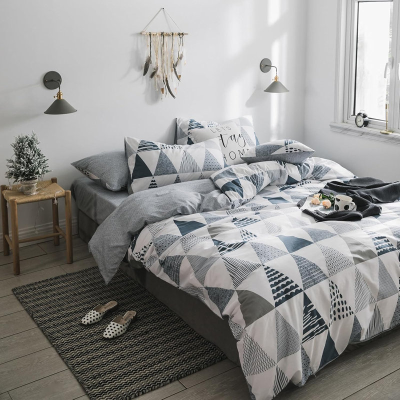 Microfiber Modern Style Comforter Set, Full Duvet Cover + 2 Full Pillowcases