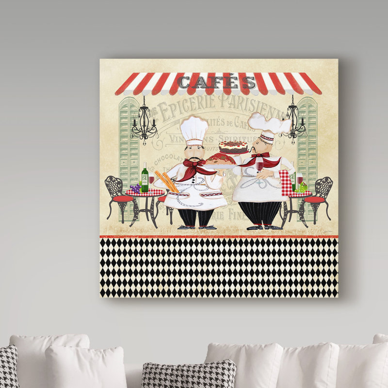 French Cafe Chefs Gallery-Wrapped Canvas Art, 14 x 14 Inches