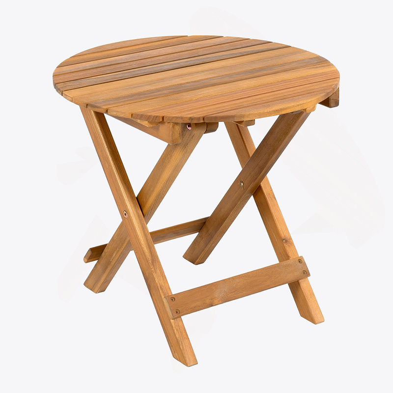 AUCUNE INSTALLATION REQUISE, PLATEAU EXTÉRIEUR EN BOIS D'ACACIA PLIABLE ET RÉGLABLE (FINITION Teck)