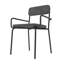 Fauteuil de salle à manger rembourré en cuir noir et pourquoi Vegan Modern-116788867