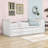 Merlin Twin Three Drawers Wood Platform Bed with Desk,Built-in Trundle and Storage Shelf-852015922