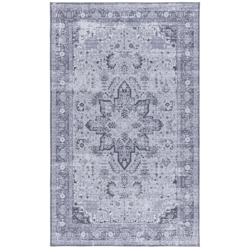 Shaelan Performance Machine Washable Oriental Rug, Round 6'