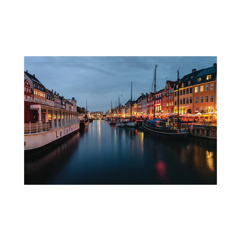Nightly Harbour by Fabian Fortmann - Wrapped Canvas Print, 20.32 cm H x 30.48 cm W