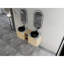 Meuble-lavabo mural 60 po avec lavabo d'art en céramique et 1 tablette de rangement, porte à fermeture en douceur, contreplaqué
