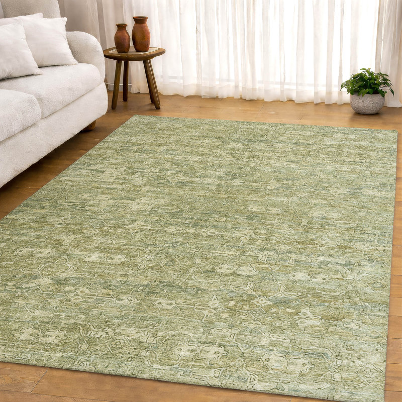 Premium Machine Washable Mayfield AMF2324 Ikat Rug, 10' x 14', Sage