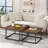 Set of 2 Square Nesting Coffee Tables (60 cm + 50 cm), Small Fluted Square Coffee Tables, Modern Center Table-204271763