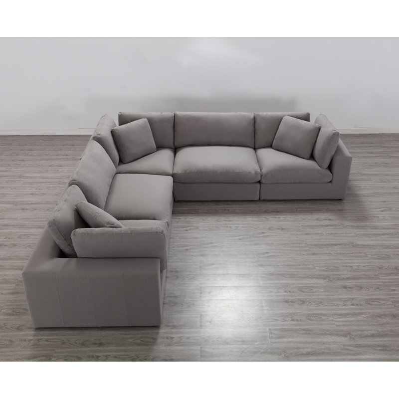 Canapé modulaire réversible de coin Albirta, Mélange de polyester graphite