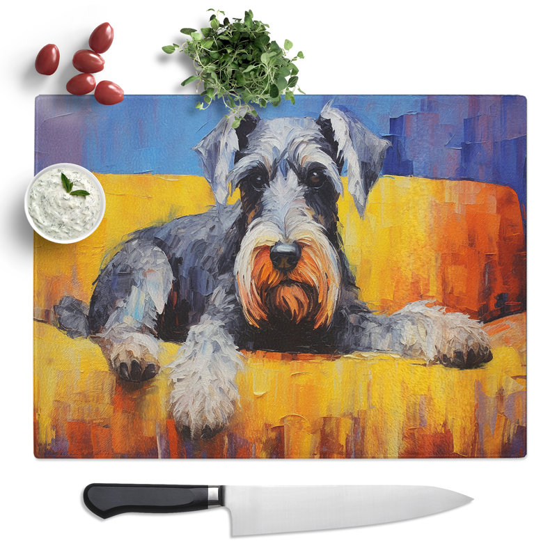 Schnauzer Contemporary  Glass Chopping Board