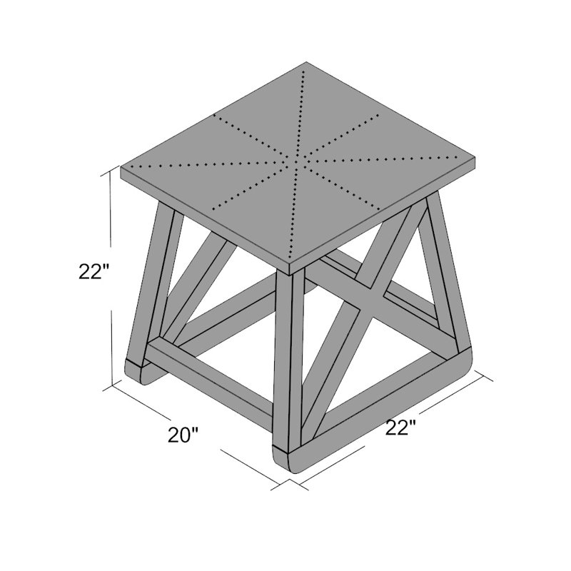Ishamel Steel Top End Table