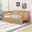 Wood Daybed with Rattan Headboard and Trundle-212739877-212739879