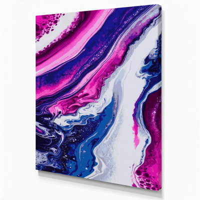 Abstrait art fluide sur toile bleue 49