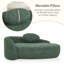 Méridienne moderne à compression ovale avec dossier et accoudoirs intégrés, chaise longue rembourrée et rembourrée Bouclé-1753744759