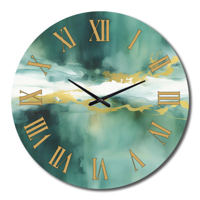 Impression d'aquarelle bleue avec horloge murale V