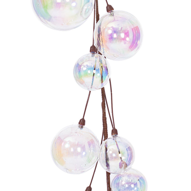 The Holiday Aisle® 10' Clear Iridescent Branch Ball Wire Garland