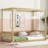Canopy Frame Floor Bed With Fence-1228560638-1228560639