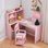 Ensemble de bureau et de chaise pour enfants, bureau d'angle pour enfants, table d'étude pour enfants avec bibliothèque, tiroir en tissu et babillard pour garçons et filles