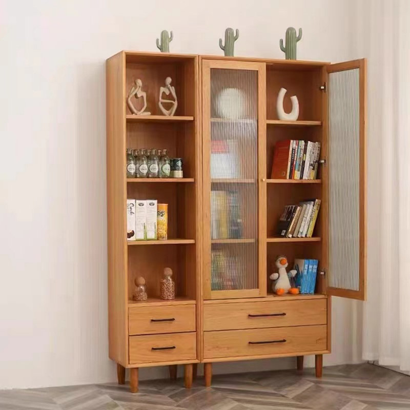 Simple and Retro Solid Wood Display Cabinet