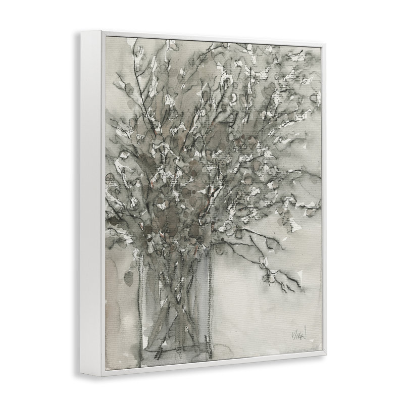 «Grey Charcoal Bouquet», estampe numérique par Naomi McCavitt, Estampe numérique encadrée blanc bord de mer