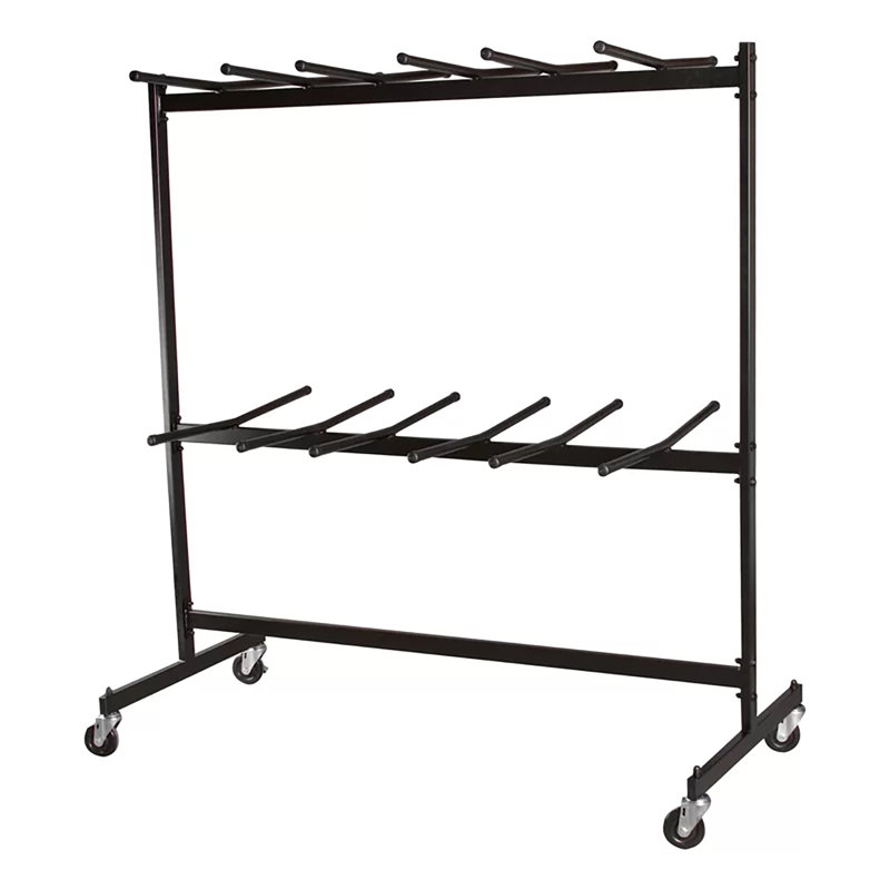 690 lb. Capacity Commercial Grade Steel 2-Tier Folding Chair Dolly