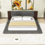 Lit plateforme tapissier en velours avec tablettes et tête de lit Modern Modern-717482523