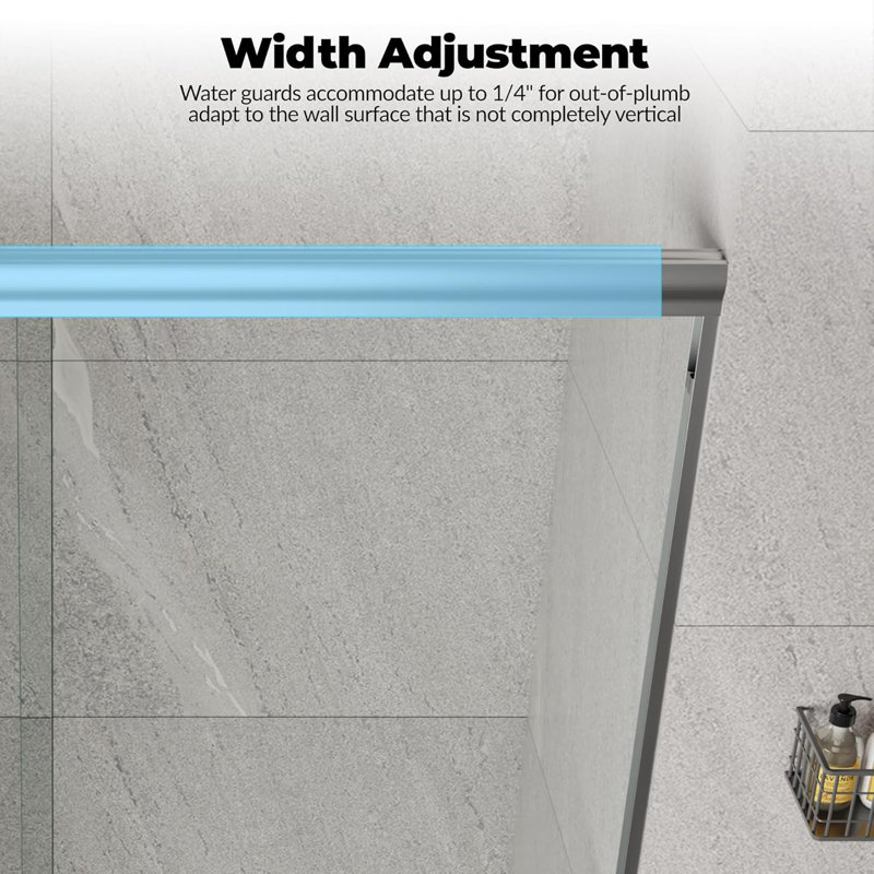 Double Sliding Shower Door, Aluminum Alloy Frame, 72" H x 60" W, 8mm Tempered Glass, Brushed Nickel, for Modern Bathroom