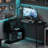 Industrial L-Shaped Desk with Storage Shelves,48 Inch Corner Computer Gaming Desk PC Laptop Study Table Workstation Wtiting Desk with Bookshelf for Home Office Small Space,Black