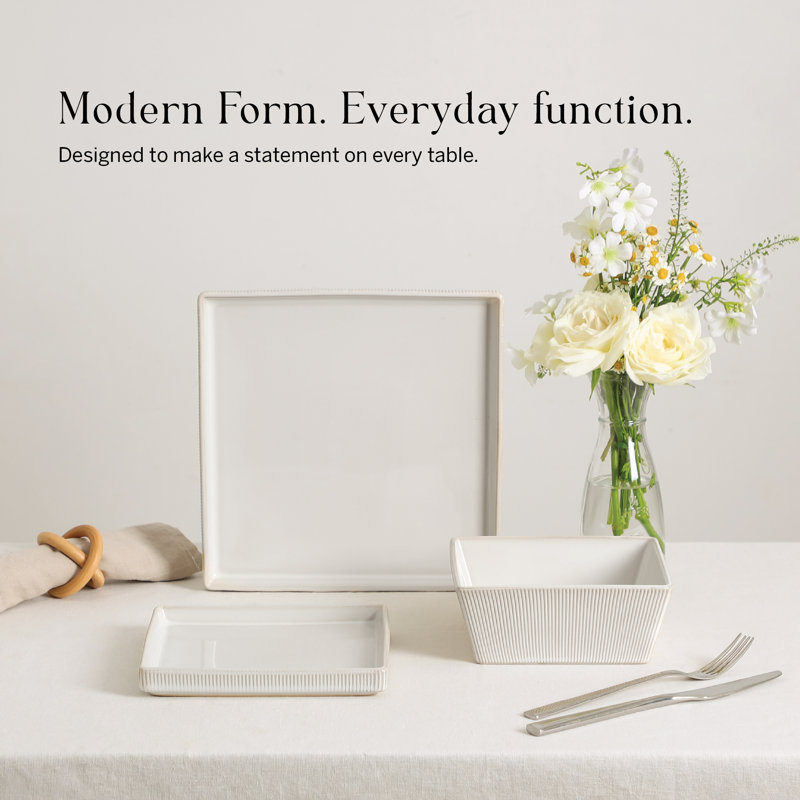 Stone Lain Grace 12-Piece Dinnerware Set Stoneware