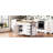 52'' Drop Leaf Kitchen Island On Wheels. White, Texture, Spice Rack, Towel 2 Doors, 5 Drawers, Adjustable Shelf For Modern Luxury Coastal With Storage Cart Luxurious-136766557