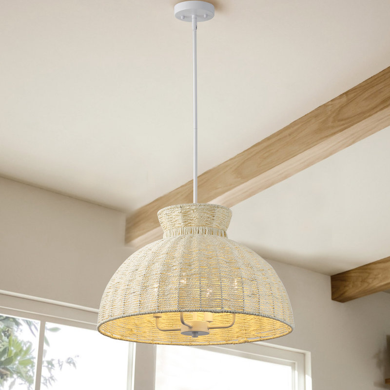 4-light Weaving Boho Dimmable Adjustable Pendant Light Chandelier