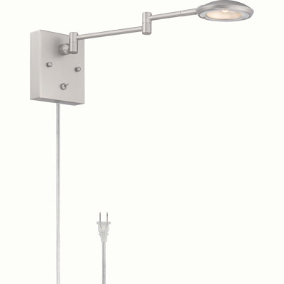  Applique à bras articulé réglable en nickel à DEL avec interrupteur de balançoire V4791 Feodosie