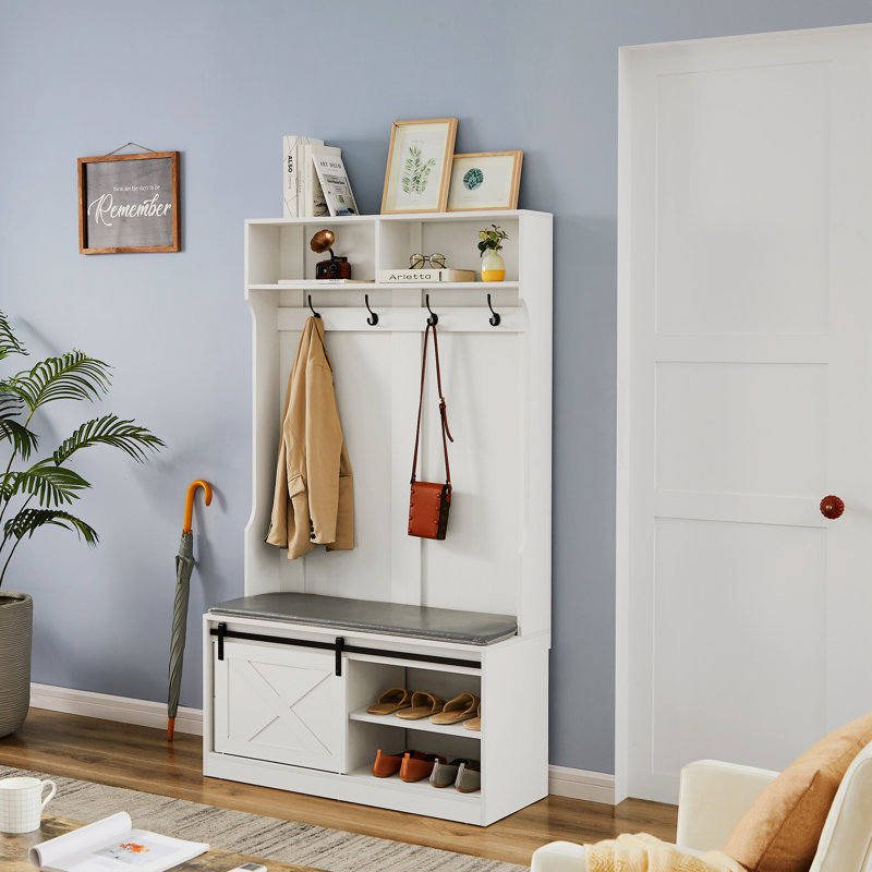 Rhowan Hall Tree 40.55'' Wide, White