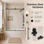 60'' - W x 60'' H Sliding Frameless Tub Door with Clear Glass-98154824