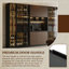 Armoire à vin en verre de luxe 31,5 "avec lumière DEL, tiroirs intégrés et porte-bouteilles