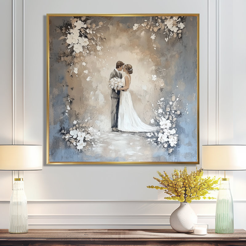 Couple, célébration de mariage II - Art mural imprimé «Celebrate Motivation», 16" H x 16" W, Floater Framed Print without Mat