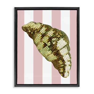 Cadre flottant Disco Croissant & Pink Stripes, design par Lil 'Rue