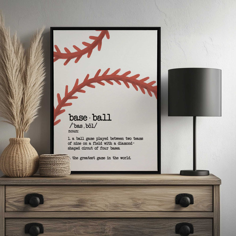 Impression de baseball «définition» par Masey St. Studios, L 30 x H 40, Toile avec cadre, Brun