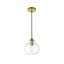 Luminaire suspendu sphérique 1 lumière avec accents de verre Inola-746839722