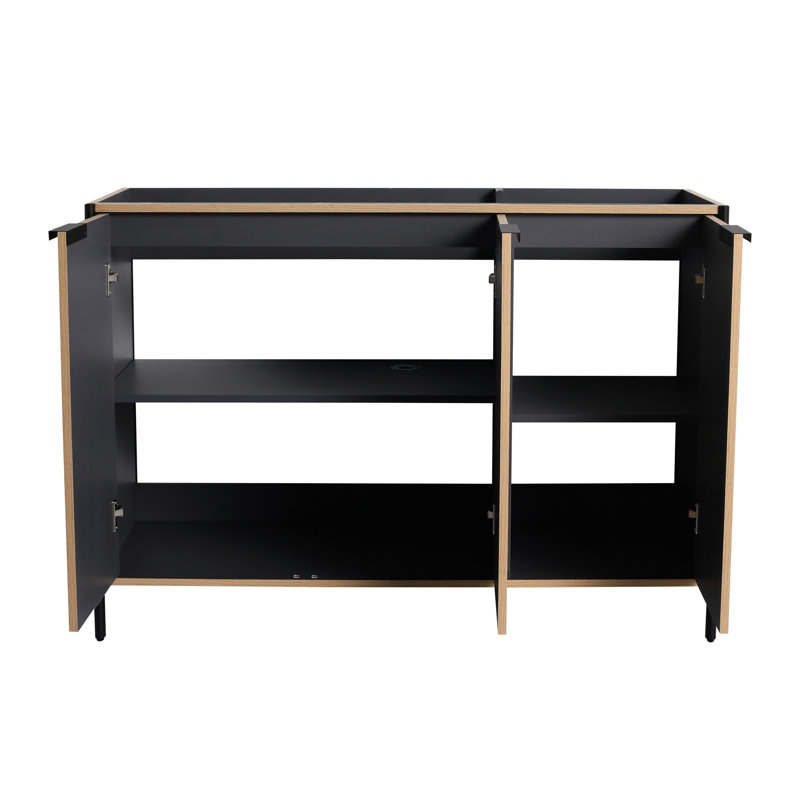 Meuble-lavabo Coffee 48 po - Contreplaqué, rangement supplémentaire, style moderne avec tablette