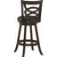 Tabourets de bar pivotants Cappuccino - Finition, rembourrage noir et siège tendance à 2 places, finition bois