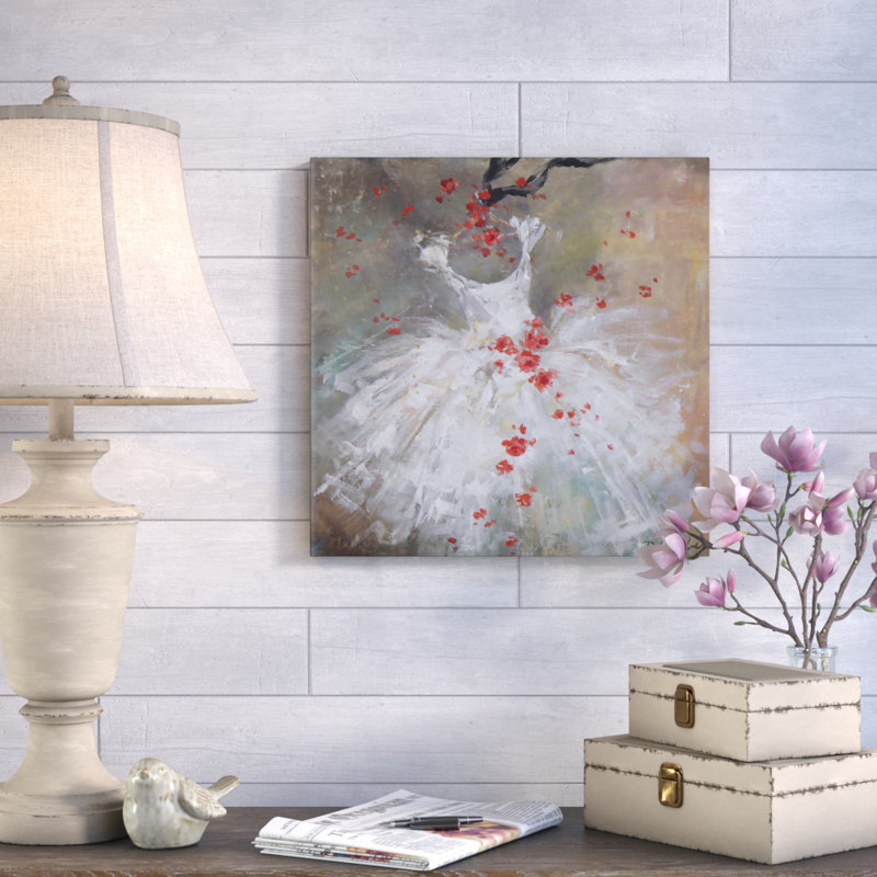 «Rouge I» par Debi Coules - Estampe numérique sur toile tendue avec châssis, H 18 po x l 18 po x P 1,5 po, Pas de tapis