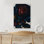 Art floral sur toile encadré rouge profond et rose bleue
