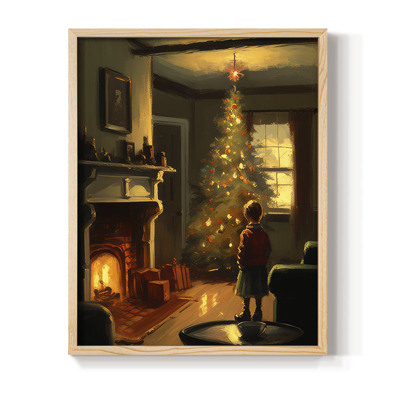 «Christmas Holiday Art DCXI», reproduction encadrée - bois massif, Naturel, H 11 po x l 9 po
