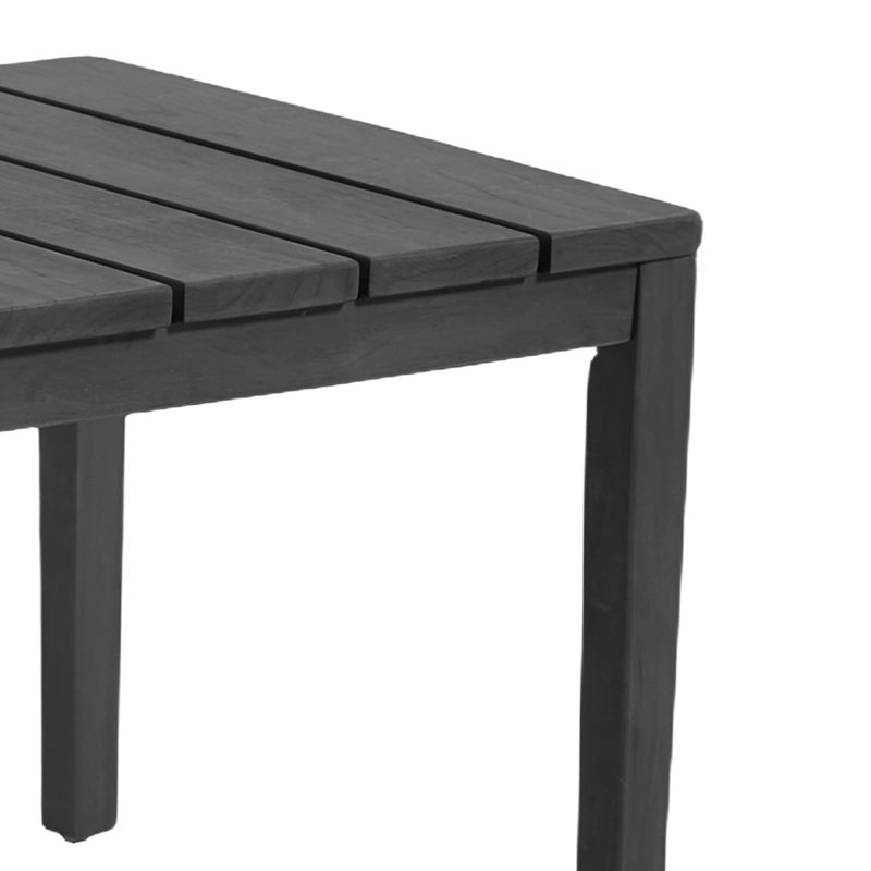 Ensemble de patio d'extérieur pour quatre personnes en teck avec coussins et deux tables Junco, Beige, Noir