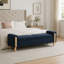 Banc de rangement moderne rembourré avec tissu chenille et pieds en bois d'hévéa-1181202645-1181202651