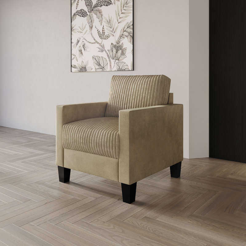 Fauteuil en velours 31,72 po Shadybrook, Velours beige