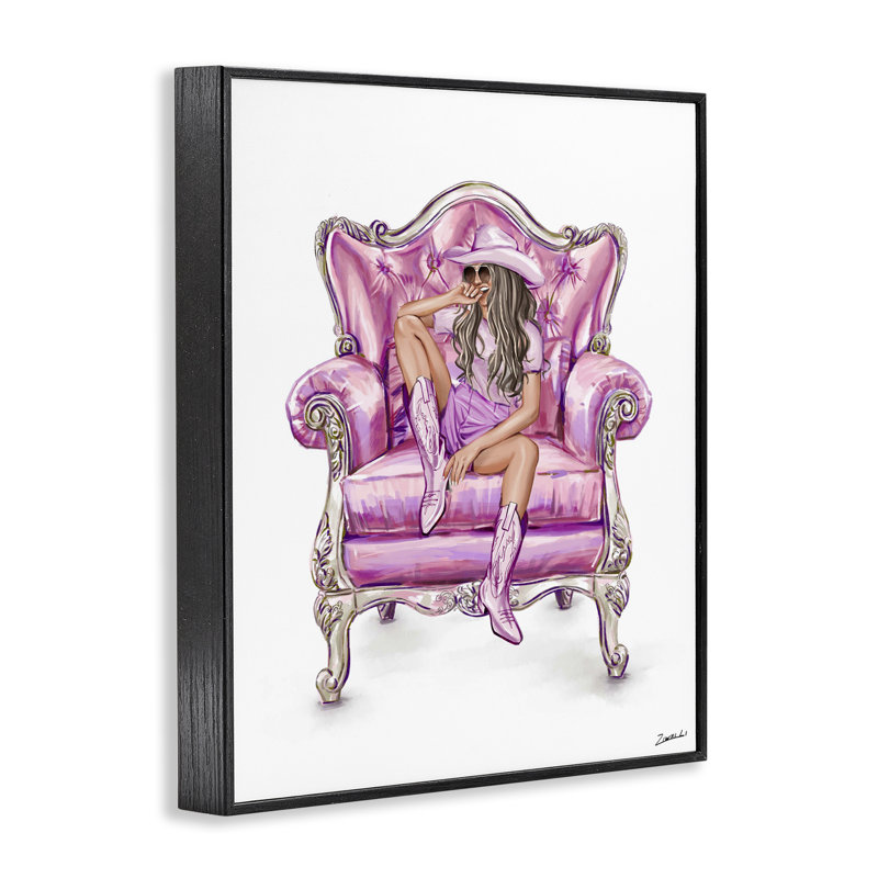 Glam And Comfortable Chair Framed Giclee, design by Ziwei Li, 14" H x 11" W