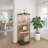 Modern Glass Display Cabinet With LED Lights, Quick-Assembly Antique Cabinet, Tempered Glass Bookshelf, Suitable For Living Room And Bedrooms, 1-Door 3-Shelf-2051542433
