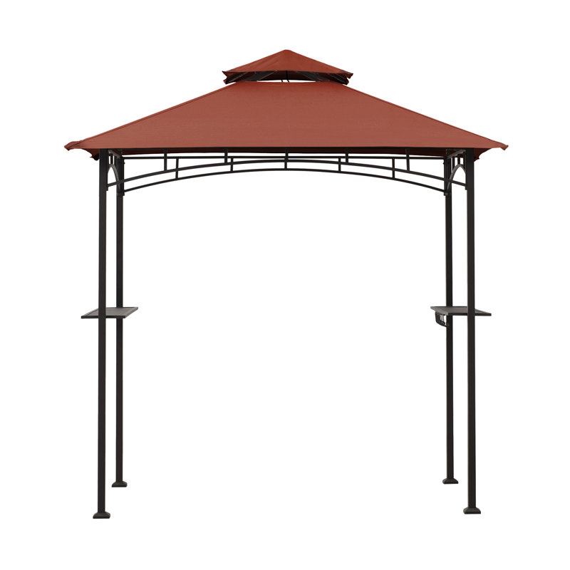 Steel barbecue Gazebo LINAS - 152cm x 244cm, beige Adaora, Terra Cotta Red