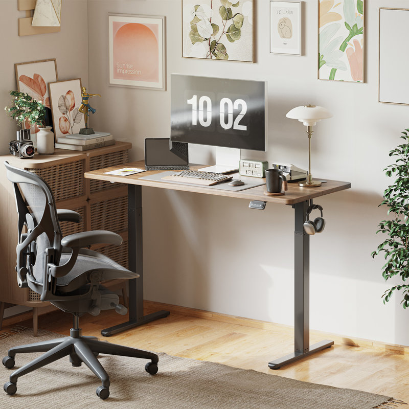 Latitude Adjustable Standing Desk, 27.00" H x 40.00" W x 24.00" D, Espresso/Black