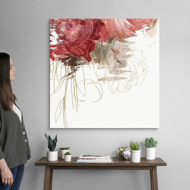 Reproduction d’art sur toile, "Crimson Lust III" par PI studio, Toile tendue, H 36 po x l 36 po x P 1,25 po